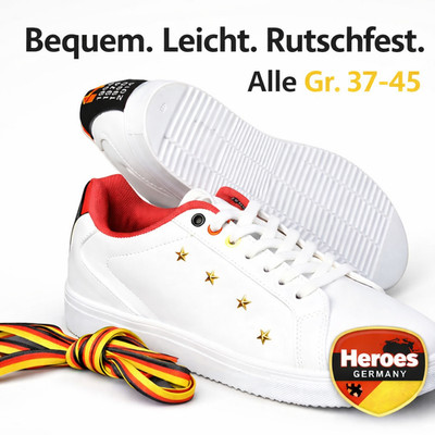 TENNISSCHUHE WEIß WM-DESIGN DEUTSCHLAND FREIZEIT SPORTSCHUHE SNEAKER Gr. 37-45