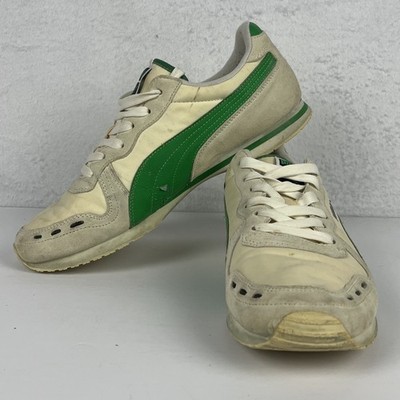 PUMA Cabana Racer II Mens 10 Whisper White Green Black 347163 31 Vintage Running