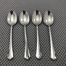 Oneida Cube Julliard 18/10 Tea Spoons Stainless Steel 6" - Lot of 4
