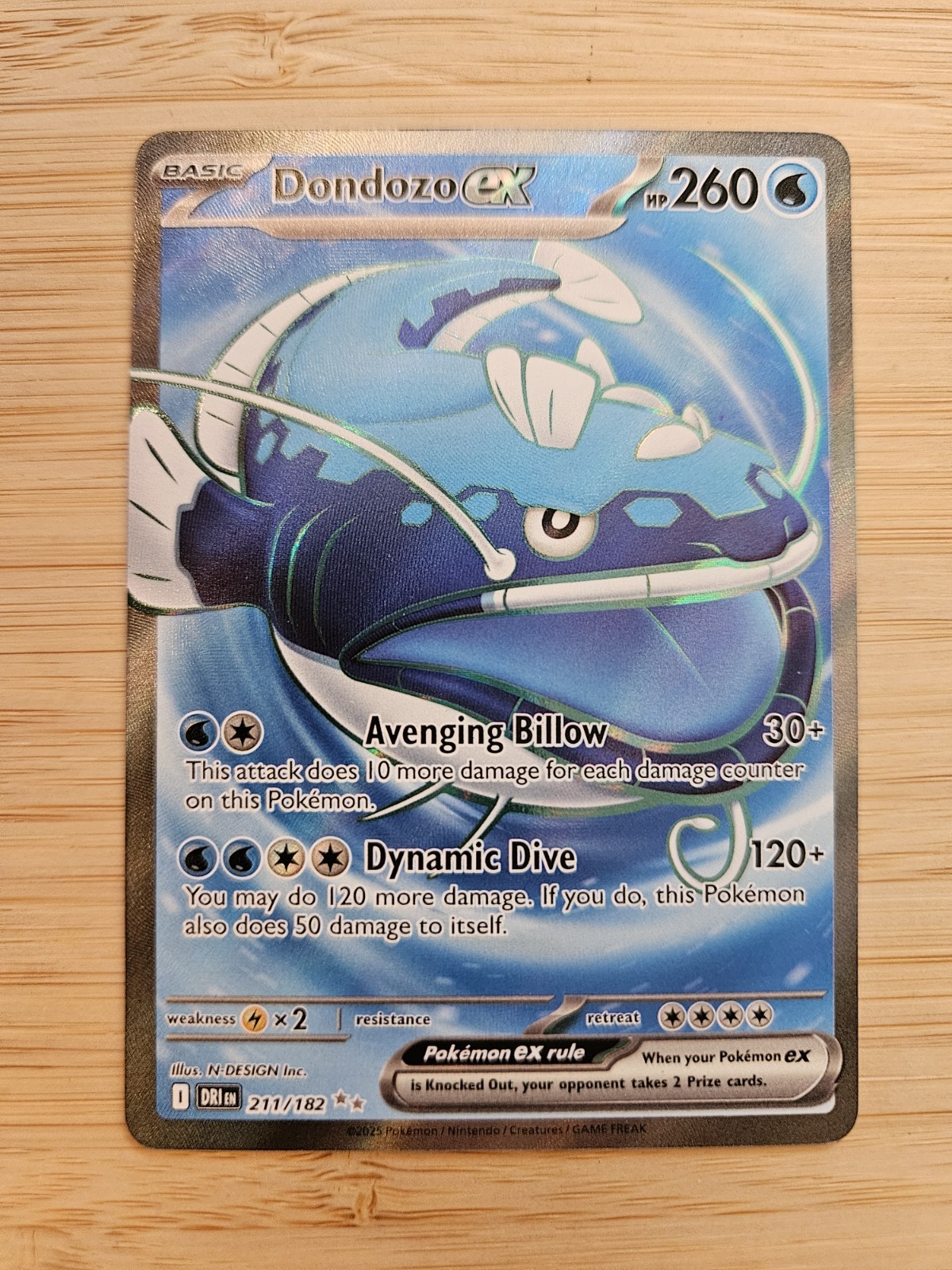 Dondozo ex 211/182 (DRI) Destined Rivals NM Full Art Pokemon Card