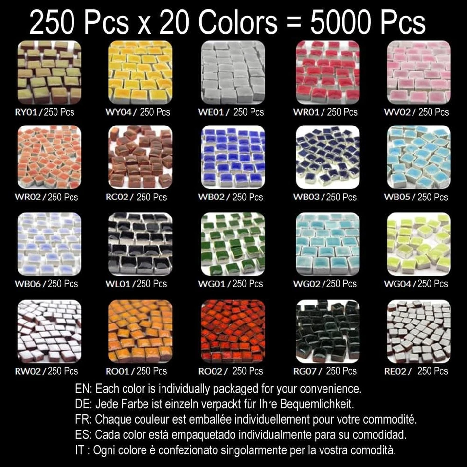 Mosaic Art Stones Crafts for Adults Lilliput Tiny Ceramic Tiles 5000 Pcs 3 - Image 2 of 4