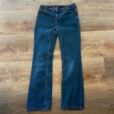 LANDS' END Girl's 12 Bootcut Jeans 5 Pocket Medium Wash Adjustable Waistband