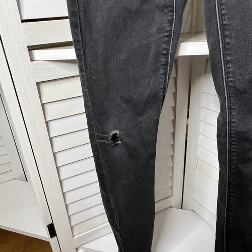 Mudd FLX Stretch High Rise Jeggings Women’s Jr Sz 3 Black Lt Distress Button Fly - Picture 2 of 8