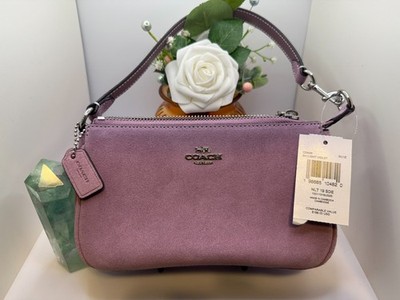 Coach Womens Nolita 19 Wristlet Handbag Suede CDN25 Light Violet 