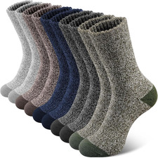 5 Pairs Merino Wool Socks For Men Super Thick Hiking Thermal Socks For Cold