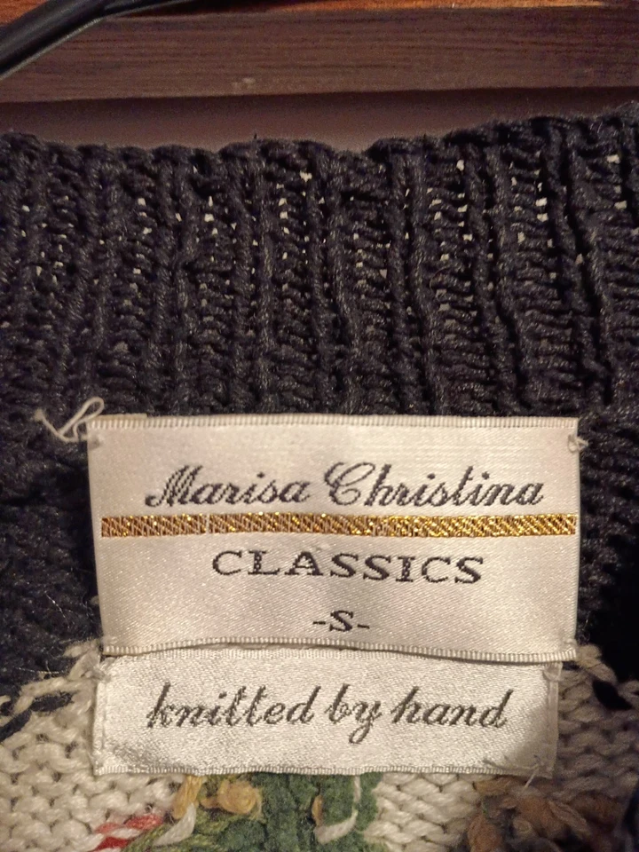 De colección. Suéter Y2K Marisa Christina Talla S Tejido a Mano Floral Cottagecore Foto 3 de 4