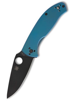Spyderco Tenacious R.I.L. Blue Titanium, Black Blade, Taschenmesser