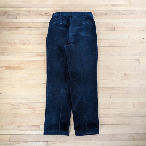Vintage Jos. A. Bank Pleated Chunky Corduroy Pants 34x33 Black Loose Tag 35x34 - Picture 4 of 9