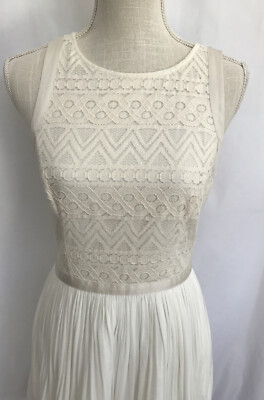 AX Armani Exchange Fit & Flare Flirty Dress Lace bodice Cotton Lower Ivory  Sz 6 | eBay