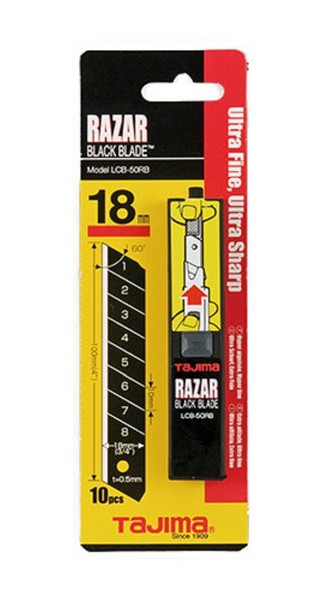 Tajima Razar Black Blade Ersatzklingen Cutterklingen 18 Mm Schwarz 10 StüCk-image