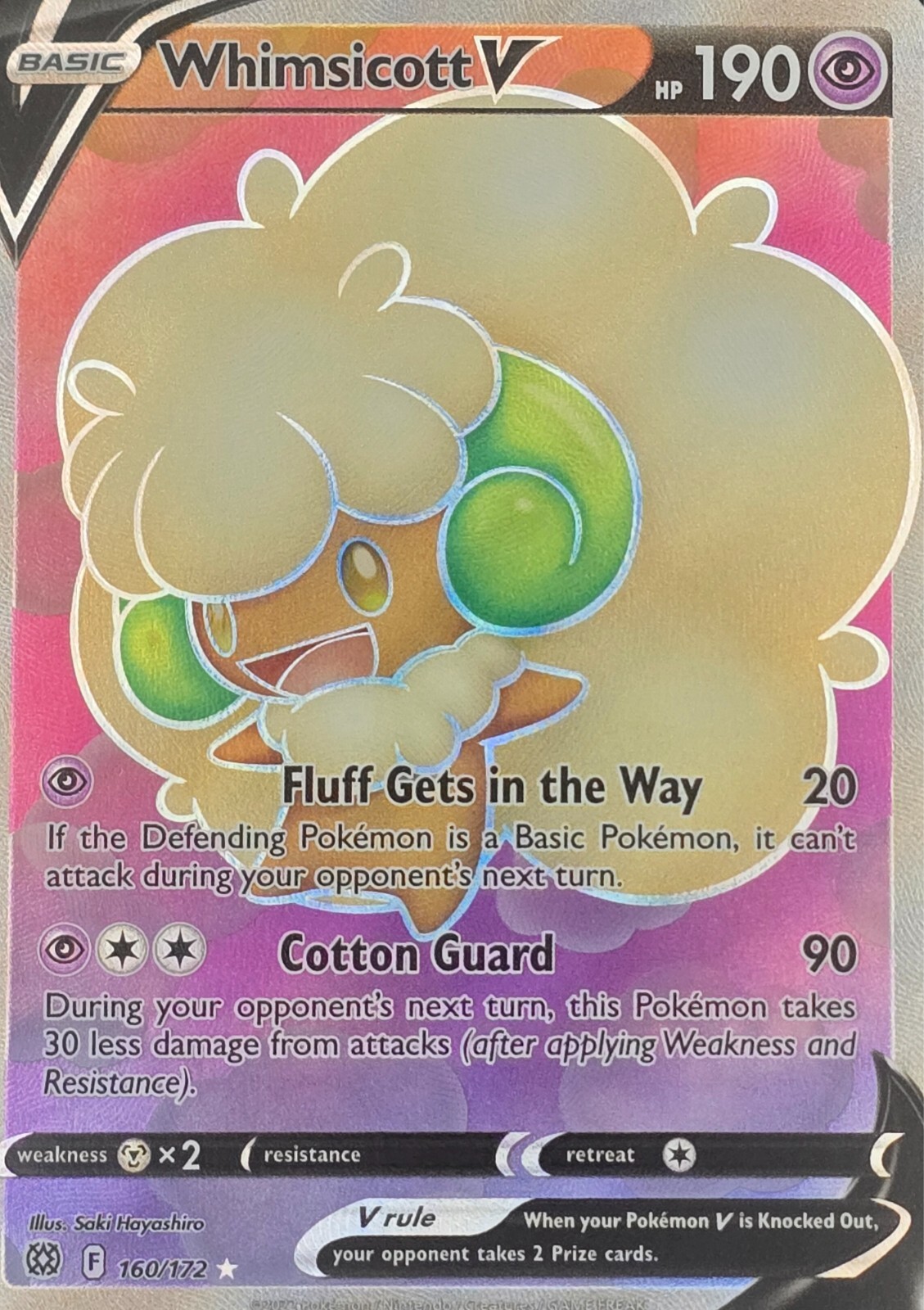 Whimsicott V 160/172 Ultra Rare Holo - 2022 Pokemon Brilliant Stars NM
