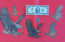 Bundle of 6 Metal Stamped Bald Eagle various sizes