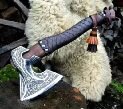 Custom Handmade Carbon Steel Blade Bearded Viking Axe | Hunting Axe Camping|Gift