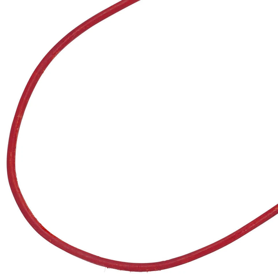 2mm Collana Pelle Collier Rosso, Moschettone Da 925 Argento, Donna, 42cm - Immagine 3 di 3