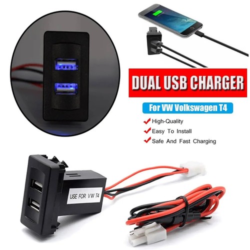 Buchse Licht Auto Dual USB Ladegerät Einbau-Steckdose Passend Für VW T4 12V - Bild 7 von 9