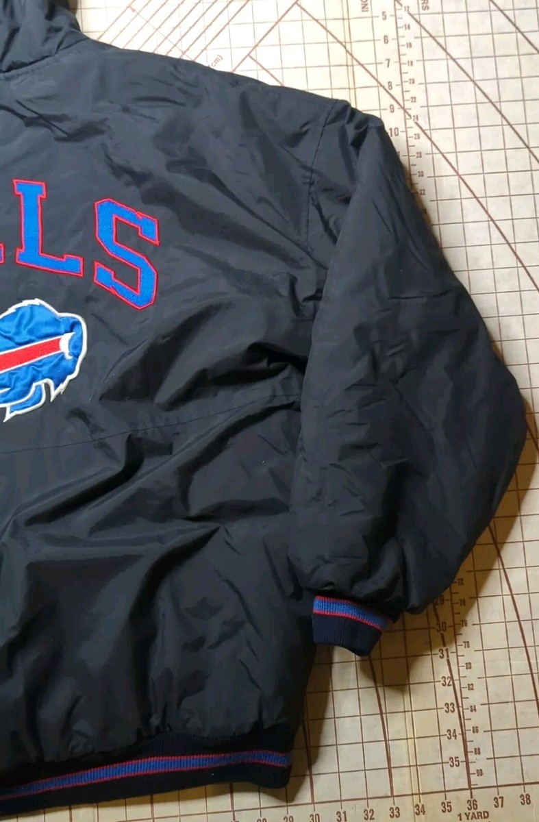 Vintage Buffalo Bills NFL Starter Black Hoodie Winter Jacket Adult