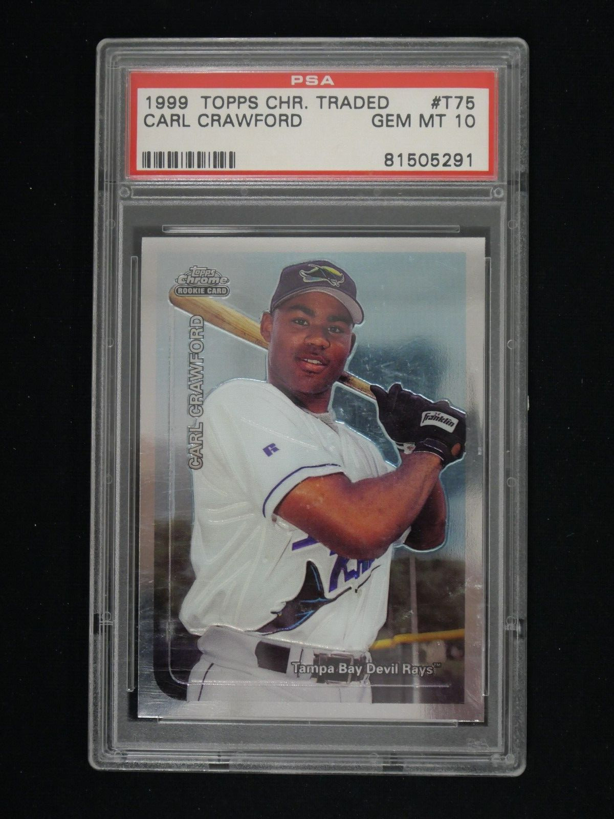 Carl Crawford #T75 Baseball Cards 1999 Topps Chrome Traded trading card — raw and PSA graded price guide