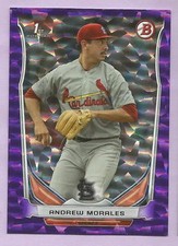 2014 Bowman Draft Baseball Andrew Morales Purple Ice Refractor 61/99 Cardinals