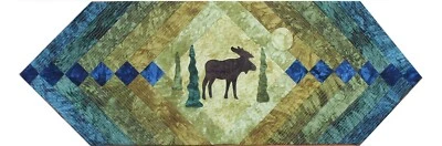 On The Trail Creations Moonlight Moose Table Runner Quilt Kit by Beret Nelson