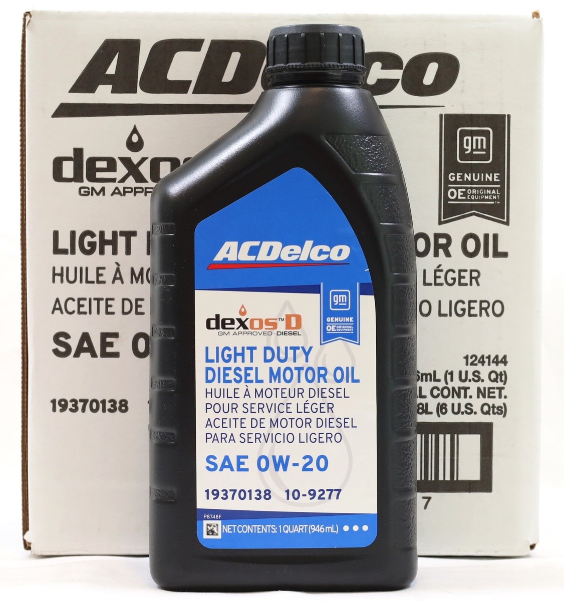 6 Quarts ACDelco DexosD 0W-20 Diesel Oil 19370138 for 2020–2025