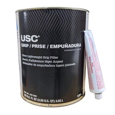 3.20 QT USC Grip 17000 Silver Lightweight Metal Auto Body Filler & Blue Hardener
