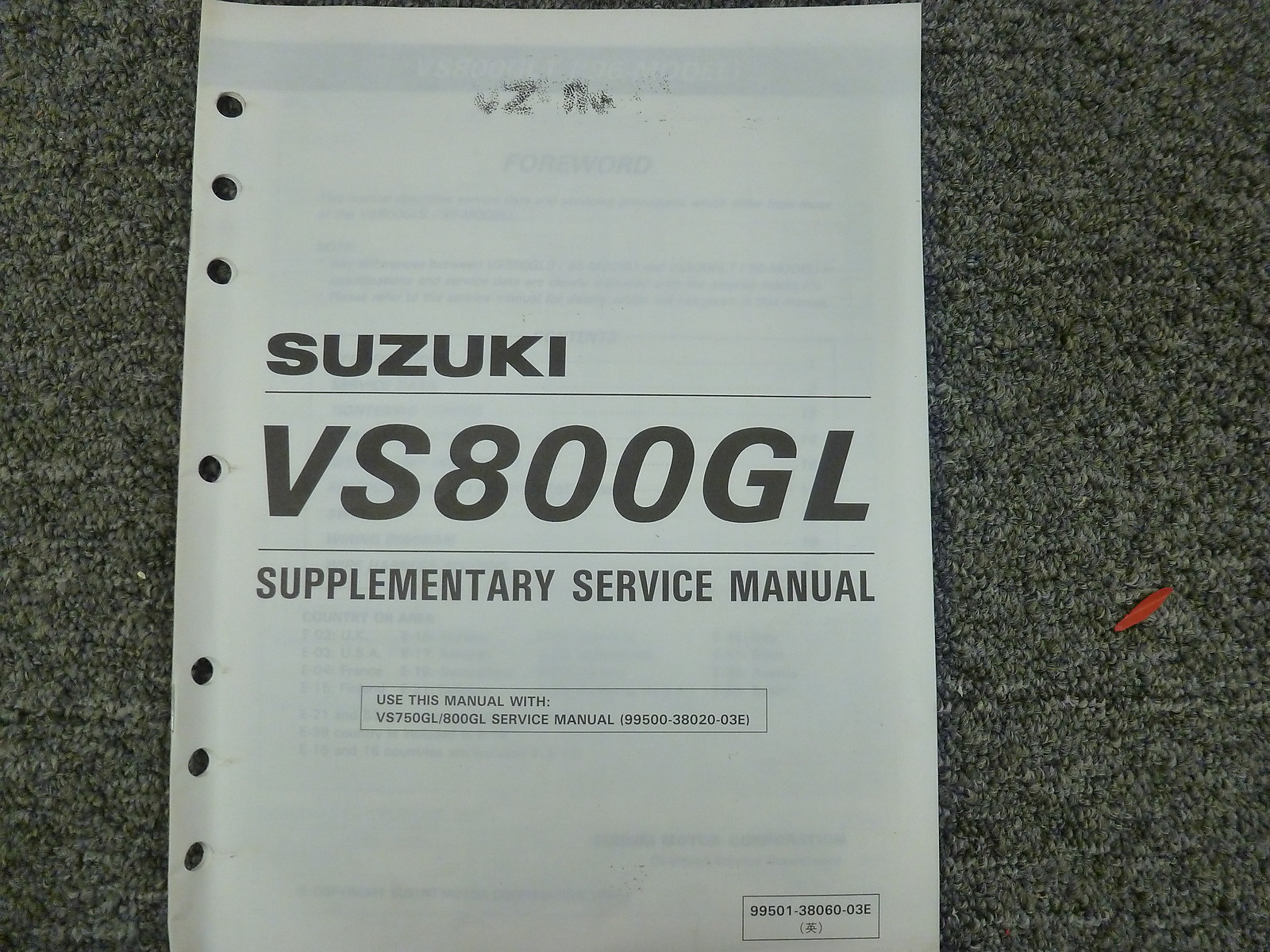 1995 SUZUKI INTRUDER 800 OWNERS MANUAL visual data 5