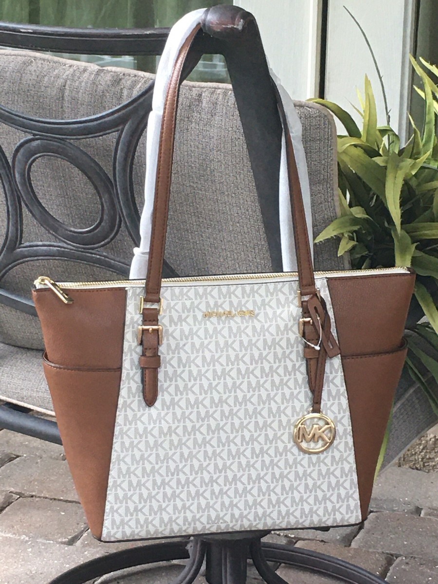 MICHAEL KORS CHARLOTTE LARGE MEDIUM ZIP TOTE SHOULDER BAG