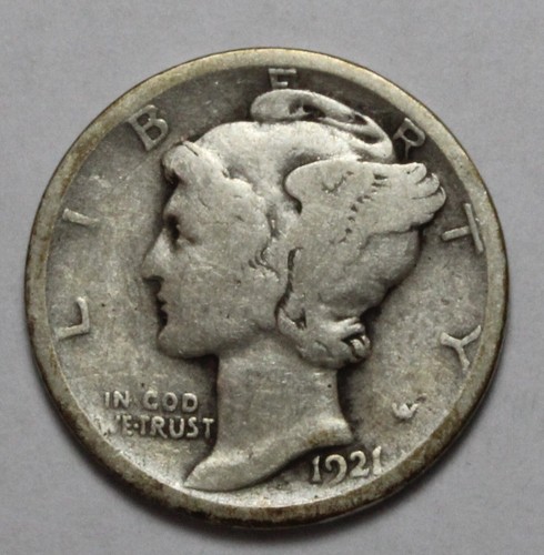 1921 Double Date Mercury Dime PH127 - Foto 1 di 2