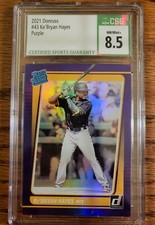 Ke'Bryan Hayes Purple Rated Rookie 2021 Donruss Pirates CSG 8.5 NM/Mint+