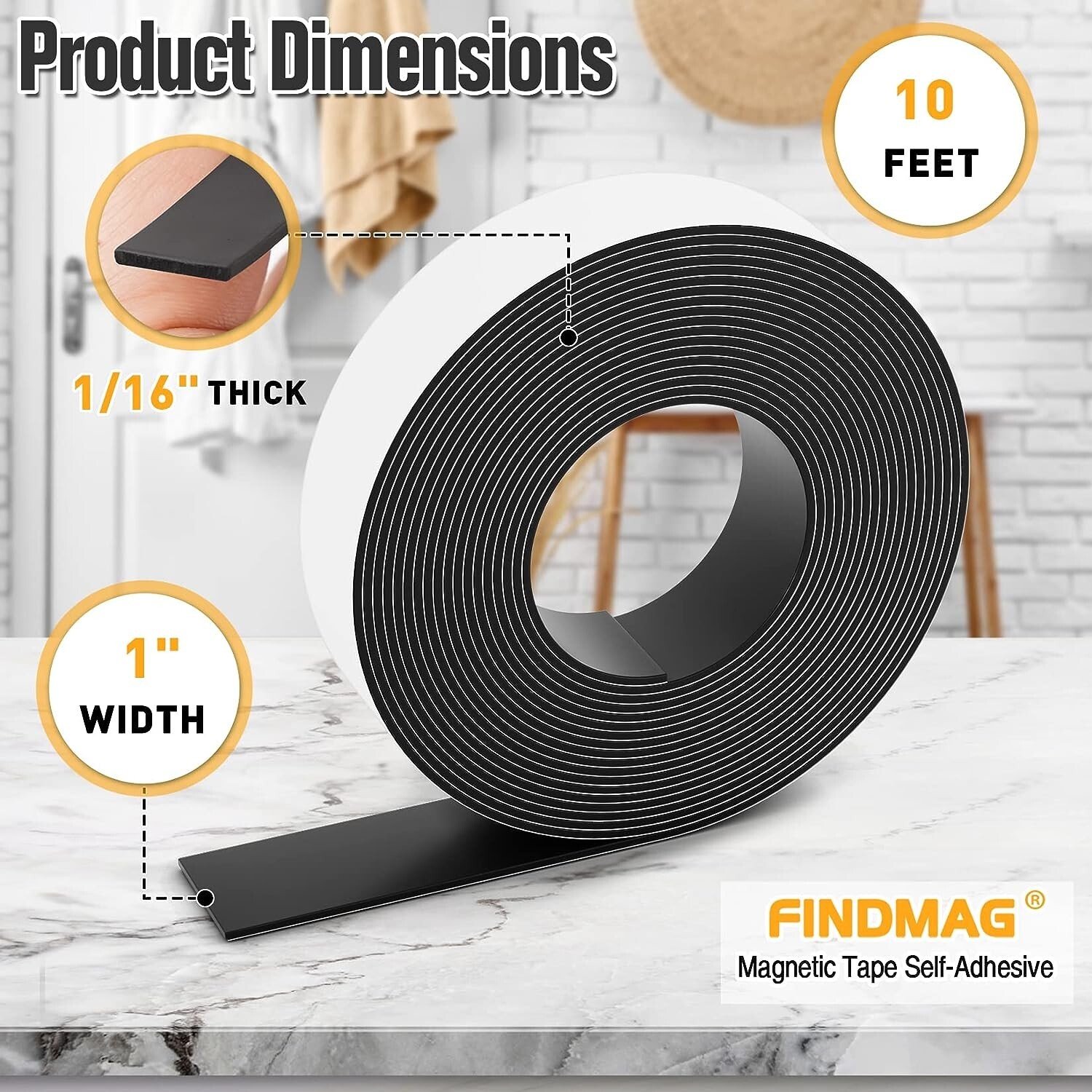 Strip Tape 10Ft Flexible Roll Adhesive Backed Strong