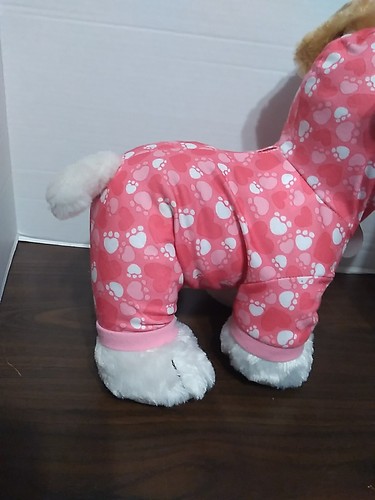 Build A Bear Promise Pets Brown + White Puppy Dog Plush w Pink Paw Print Hoodie - Picture 11 of 19