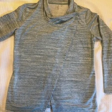 Danskin, Asymmetrical Athletic Yoga Jacket, Green, Size L