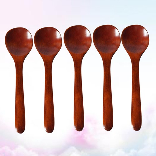 5 Pcs Small Spoons Nanmu Rice Child Honey Stirrer Wood Teaspoons for Mixing - Picture 3 of 12