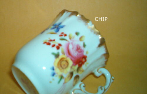 HAMMERSLEY - DEMITASSE - DRESDEN SPRAYS FLOWERS Stunning Bone China CUP &  SAUCER