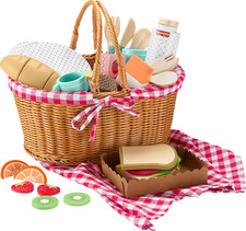 Fisher-Price Picnic Basket 31-Piece Wooden Food Playset New Toy Gift