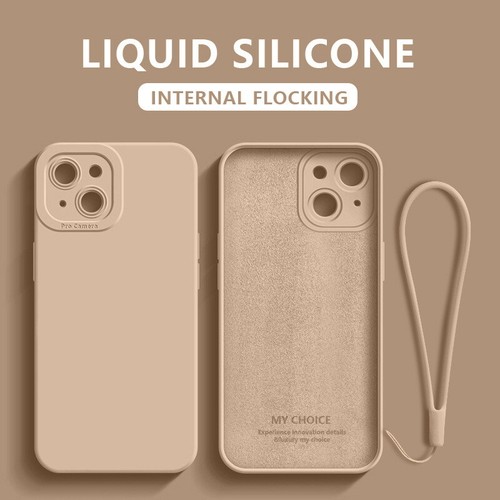 For iPhone 14 13 Pro Max 12 11 XS XR 8 Matte Silicone Hand Strap Slim Case Cover - Picture 19 of 23
