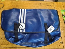 SCHWINN MESSENGER BAG BLUE GLITTER Sparkle Vinyl Chrome Bicycle Pack bike VTG