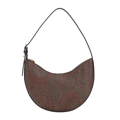 ETRO Essential Brown Paisley Jacquard Hobo Bag New