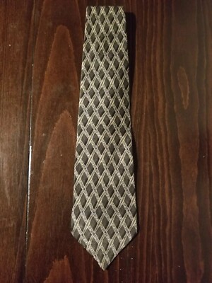 Honors Mens Neck Tie 100% Silk Made In The USA Classic Diamond Pattern