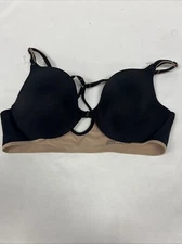 Warner Black/beige Underwire Bra Size 34B 01636
