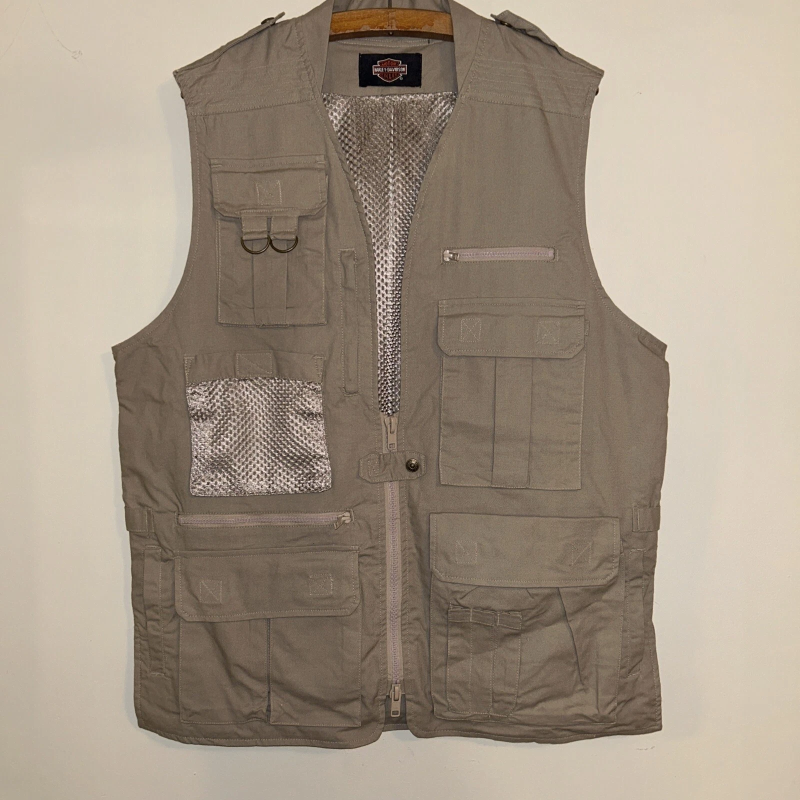 Harley Davidson Motorcycles Photography Safari Hunting Full Zip Vest Jacket