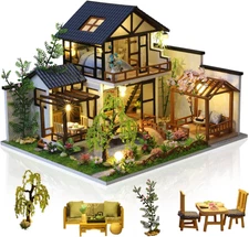 DIY Miniature Dollhouse Kit, Tiny House Kit with Music, Miniature House Kit 1:24