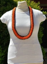 Graduation Lei Orange Black with Gold Trim Double Ribbon Lei Ready2Ship