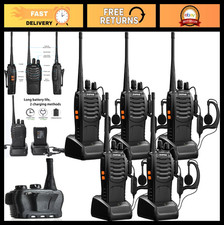 Professional Rechargeable Two-Way Radios, Long Range UHF Walkie Talkies 5 Pack w