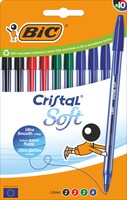 516359 Bic Kugelschreiber Cristal Soft Transparent Schreibfarbe Farbsortiert ~D~