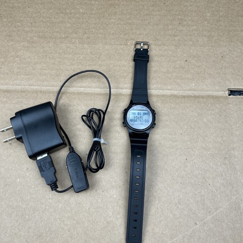WatchMinder3 Vibrating Programable Rechargeable Reminder Digital Watch Black