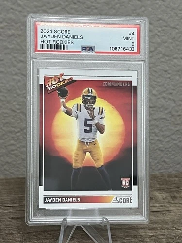 2024 PANINI SCORE HOT ROOKIES #4 JAYDEN DANIELS ROOKIE RC PSA 9 MINT