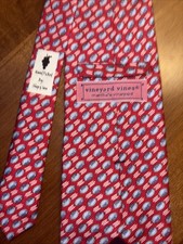 Vineyard Vines Football Tie, 100 Silk, Made In The USA, Excellent Condition
