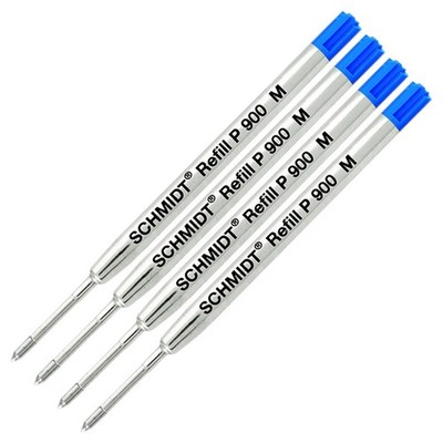 4 Pack - Ink Refill Blue Medium Schmidt P900 Parker Style Ballpoint