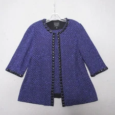 Ming Wang Sapphire Cardigan Large Purple Embellished Studded Timeless Style